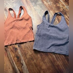 Ribbed Tank Tops in Blue and Orange